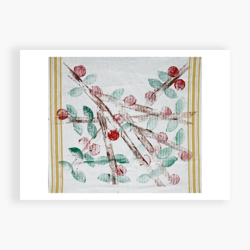 Printed Card - Berry Burst - This is a print on a tea towel, believe it or not! But so cheerful for Xmas cards.