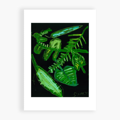 Printed Card - Green Leaves - A set of leaves that look like ferns. What more can I say?