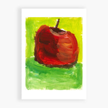 Load image into Gallery viewer, Printed Card - Big Apple - I did this with Judy on the phone, virtual art! We were locked down for the virus. But, she had me put an apple on the table in the sunlight, and this is what happened.
